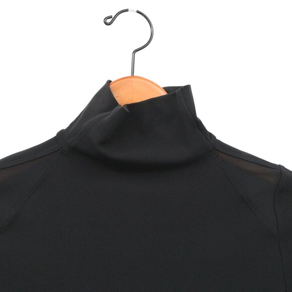 Lululemon Ethereal Black Long Sleeve Mock Neck Mesh Trim Pullover Top 0 2 - Picture 7 of 9